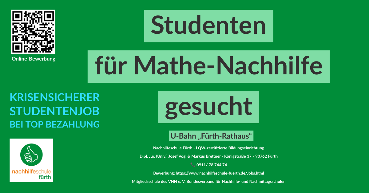 Studentenjob Jobs Studenten Fürth Nachhilfelehrer Nebenjob