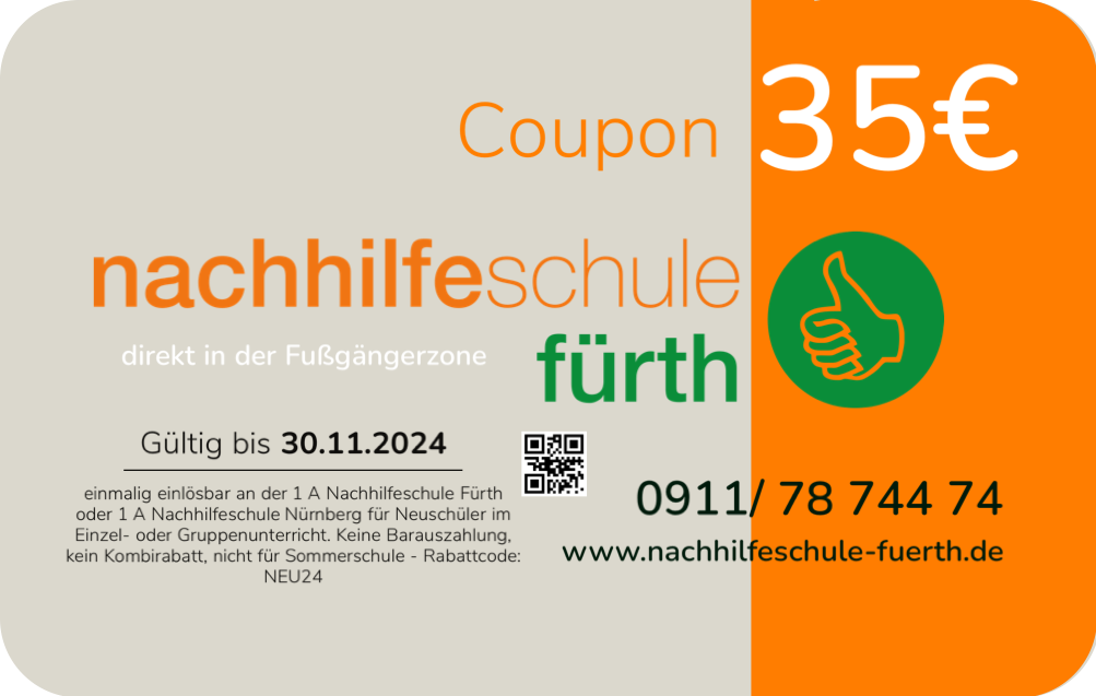Nachhilfe Fürth 1 A Nachhilfeschule Startbonus 35 euro