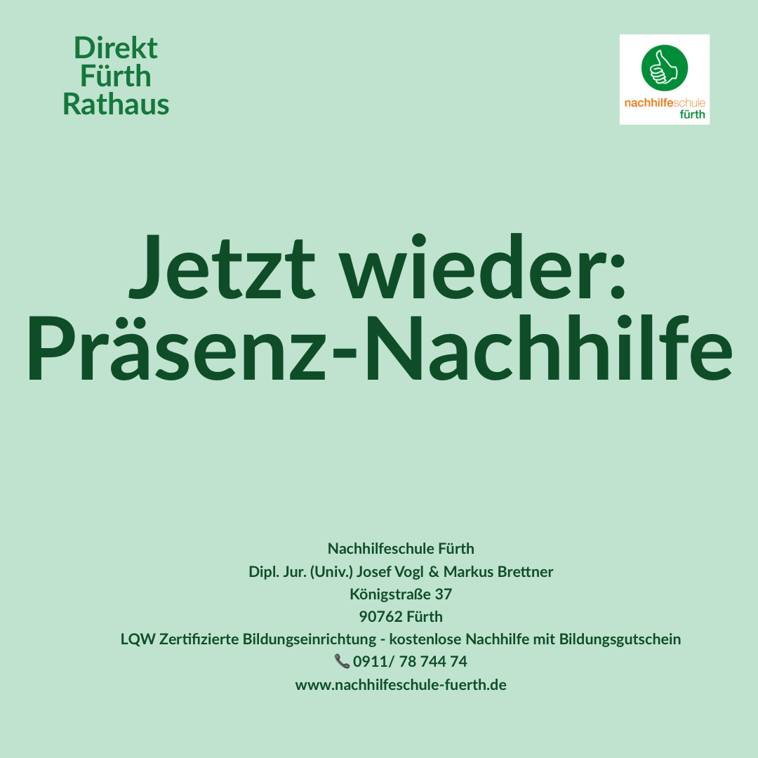 Nachhilfe Fürth Nachhilfeschule Präsenz